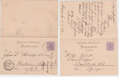 97584 DR Carte postale complète P19 Willy Jülich Magny vers Constance 1889