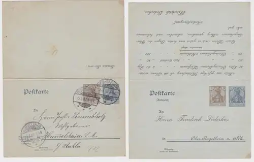 97707 DR Ganzsachen Postkarte P72 Friedrich Lederhos Wein Ober-Ingelheim 1907
