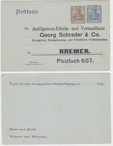 97715 DR Ganzsachen Postkarte P70 Zudruck Cigarren-Fabrik G.Schrader & Co Bremen