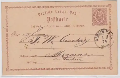 97723 DR Carte postale P1 Berlin vers Meerane 1874