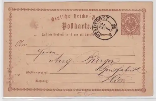 97727 DR Ganzsachen Postkarte P1 Stadtpost Dresden Rürger Spritfabrik 1875
