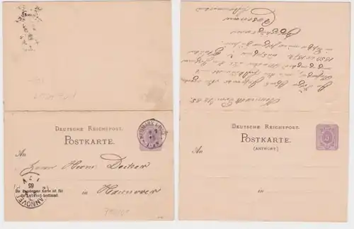 97734 DR Pluralité Carte postale P13 Neumark / Poméranie après Hanovre 1885