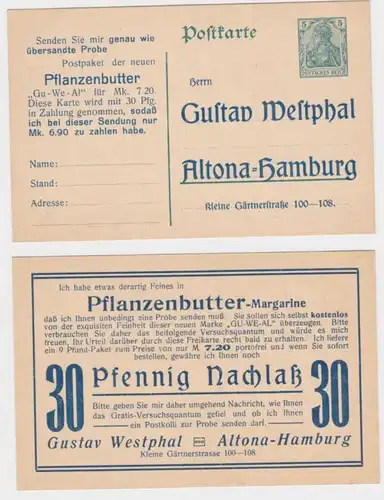 97829 DR Ganzsachen Postkarte P90 Zudruck Gustav Westphal Altona-Hamburg