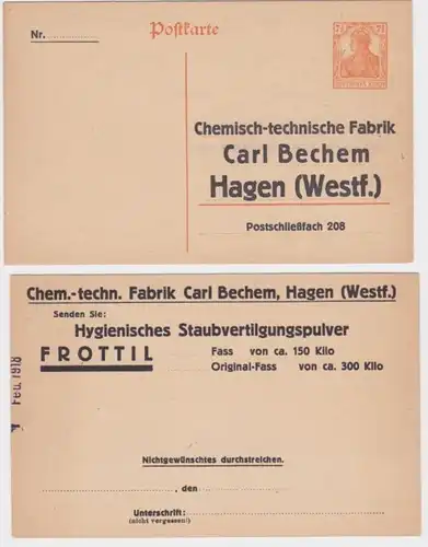 97963 DR Ganzsachen Postkarte P110 Zudruck technische Fabrik Carl Bechem Hagen