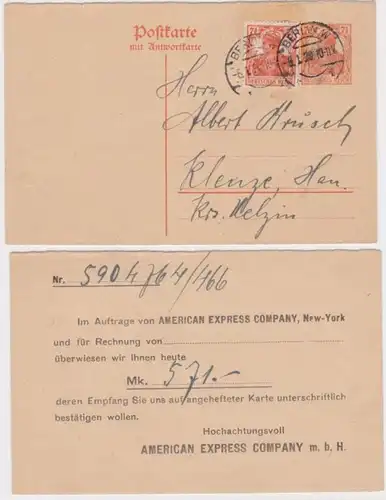 97969 DR Ganzsachen Postkarte P117F Zudruck American Express Company New York