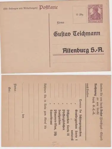 97978 DR Ganzsachen Postkarte P116 Zudruck Gustav Teichmann Altenburg