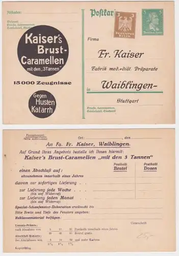 97986 DR Ganzsachen Postkarte P170 Zudruck Fr. Kaiser Fabrik Waiblingen