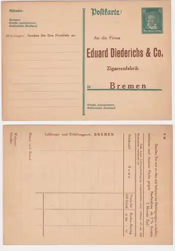 97990 DR Carte postale complète P176 Imprimer E.Diederichs Cigaresfabrik Brême