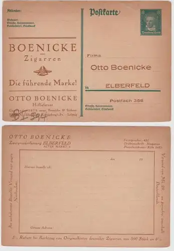 97994 DR Ganzsachen Postkarte P176 Zudruck Otto Boenicke Zigarren Elberfeld