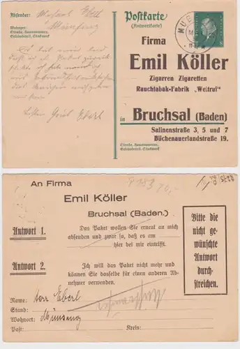98002 DR Carte postale complète P183 Pression Emil Köller Fabrique de tabac à fumer rafale