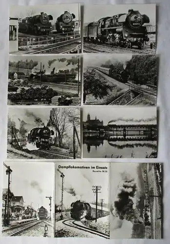 Ansichtskartenmappe mit 6 Karten Dampflokomotiven im Einsatz BR 58.30 (85649)