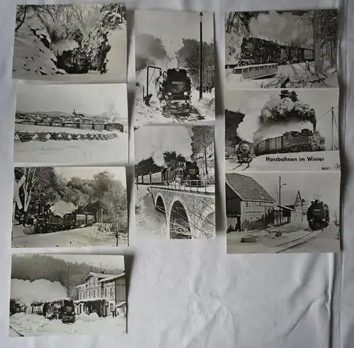 Ansichtskartenmappe mit 6 Karten Harzbahnen im Winter (94582)