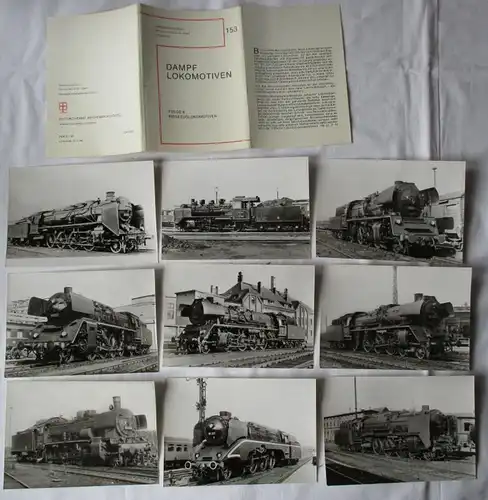 Cartes à vue avec 9 cartes Locomotives à vapeur épisode 8 trains de voyageurs (94585)