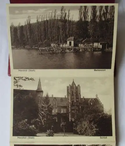 Leporello mit 10 Abbildungen aus Mansfeld - Rathaus, Schloßtor & Schule (112391)