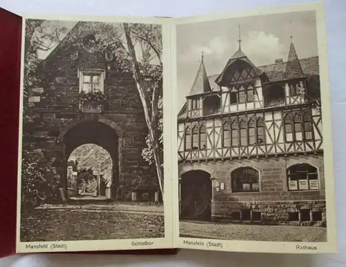 Leporello mit 10 Abbildungen aus Mansfeld - Rathaus, Schloßtor & Schule (112391)