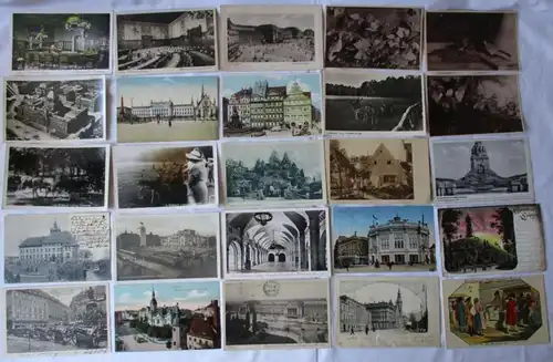 Collection avec 100 cartes visuelles Leipzig à partir d'environ 1900 (100328)