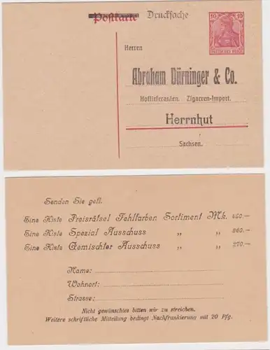 04098 Ganzsachen Postkarte P110 Zudruck Abraham Dürninger & Co. Import Herrnhut