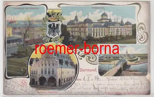 04526 Multi-image Ak Dortmund Vehmlinde avec gare, port, etc. 1904