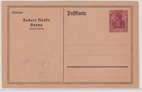 06766 Privat Ganzsachen Postkarte PP39/B1 Zudruck Robert Noske Borna Bez Leipzig