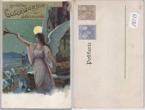 08259 DR Ganzsachen Postkarte PP18/C2 Glückwunsch zur Jahreswende 1900