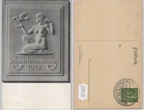 09492 Privat Ganzsachen Postkarte PP63C1 Postwertzeichen Ausstellung Berlin 1922