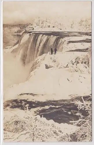 10818 Foto Ak Niagara Falls mit gefrorenen Wasserfällen 1914