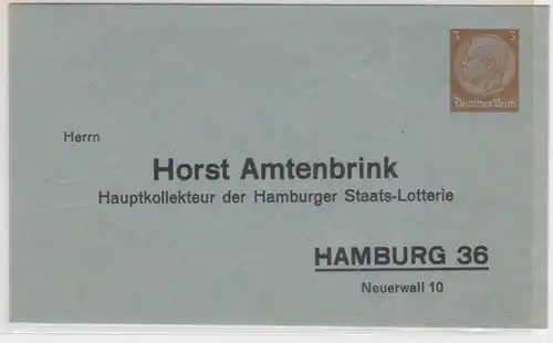 12463 Privat Ganzsachen Umschlag PU127/B8 Horst Amtenbrink Lotterie Hamburg