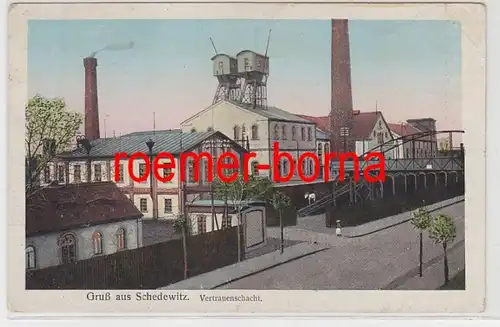 13003 Feldpost Ak Gruß aus Schedewitz Vertrauenschacht 1917
