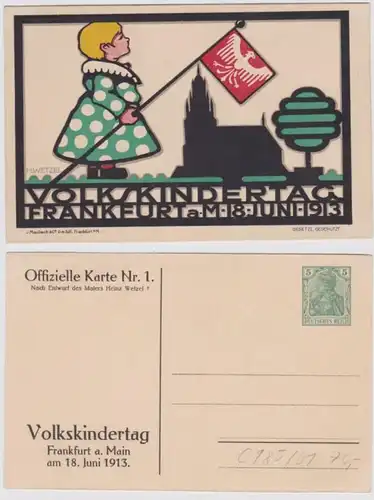 13147 DR Ganzsachen Postkarte PP27/C185/1 Frankfurt a.M. Volkskindertag 1913