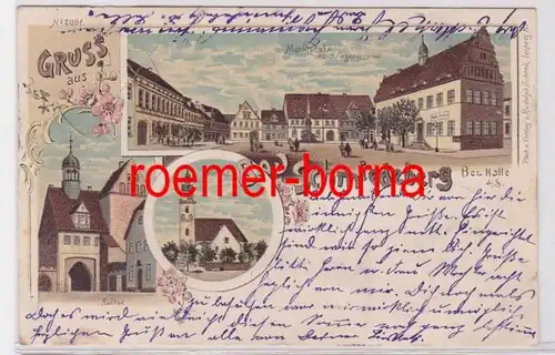 13976 Ak Lithografie Gruss aus Bad Schmiedeberg Bez. Halle 1901