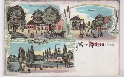 16902 Ak Lithographie Gruß aus Rödgen bei Eilenburg Gastwirtschaft 1911