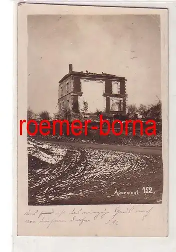 16961 Foto Feldpost Ak Apremont Frankreich Häuserruine 1916