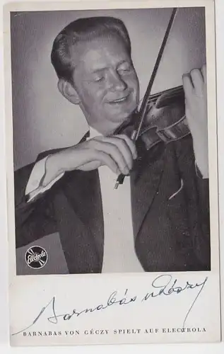 19358 Autograph Carte Musicien Barnabas de Geczy vers 1939