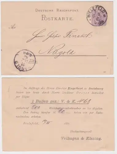 19887 Carte postale P10 Tirage Velhagen & Klasing Bielefeld 1887