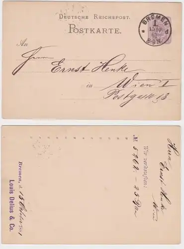 21017 Carte postale P10 Impression Louis Delius & Co Brême 1881