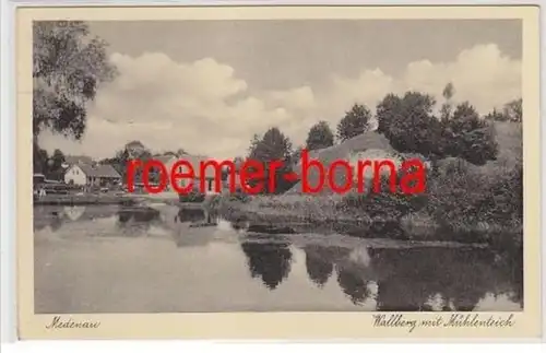 24820 Poste de terrain Ak Medenau Logwino Wallberg avec étang de moulin 1939