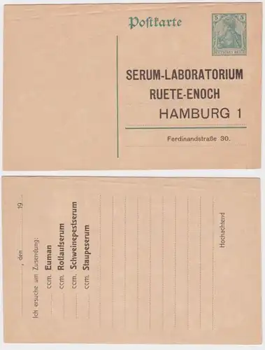24983 entier Carte postale P96 Pression Sérum-Laboratorium Ruete-Enoch Hambourg