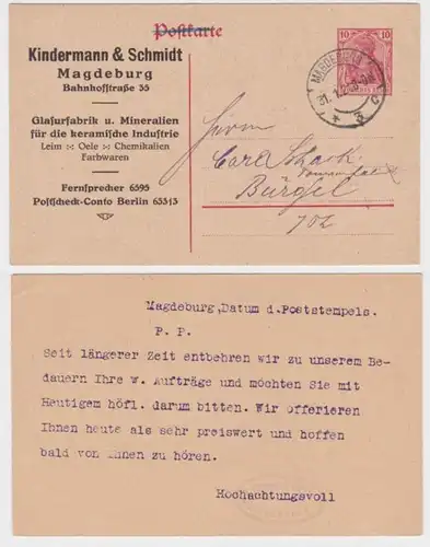 25356 DR Carte postale complète P108 Imprimer Kindermann & Schmidt Magdeburg 1921