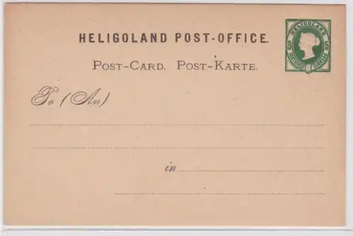 25429 DR Ganzsachen Postkarte P1 Heligoland Post-Office Helgoland Altdeutschland