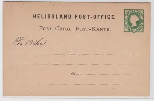 28566 entier Carte postale P1 Allemagne ancienne Helgoland impression 3 Farthings