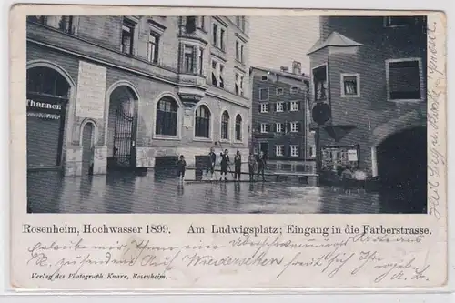 32138 AK Rosenheim - Au Ludwigsplatz, entrée dans la Färberstr., inondations 1899