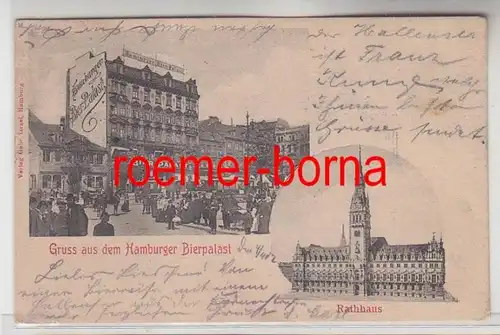 32812 Ak Salutation du palais de la bière et de l'hôtel de ville de Hambourg 1902