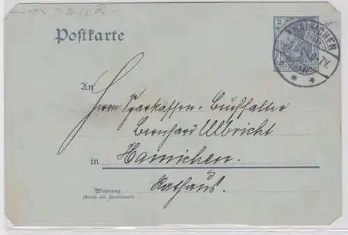 33090 DR Ganzsachen Postkarte P63X Hainichen Einladung Hauptversammlung 1904