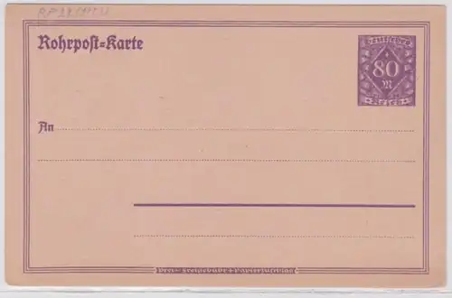 34273 DR Ganzsachen Rohrpostkarte RP22 80 Mark + Freigebühr & Papierzuschlag