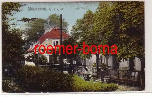 36108 Feldpost Ak Mühlhausen Kr. Pr.-Holl. Pfarrhaus 1915