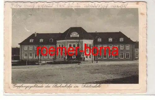 36544 Ak Gütersloh Empfangsgebäude des Bahnhofes 1927