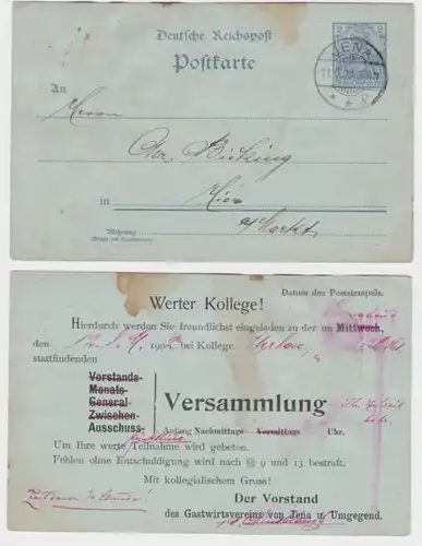3700 Plein de choses Carte postale P63 Imprimer Aubergiste Association Jena et ses environs 1902