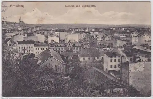 38117 Ak Graudenz Ausblick vom Schlossberg 1915