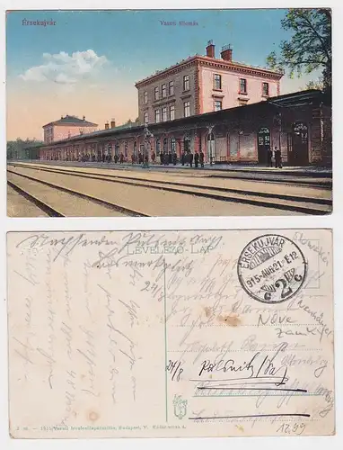 39241 Feldpost Ak Érsekújvár Neuhäusel Nové Zámky Bahnhof 1915