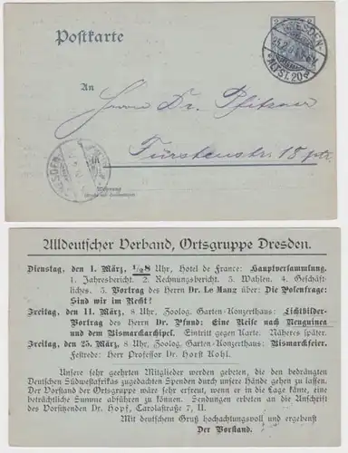 39925 DR Ploks Carte postale P63X Alldeutsche Verband, Ortgruppe Dresden 1904